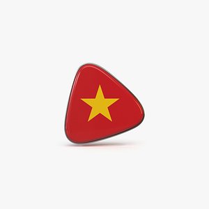 Vietnam Flag Icon 3D model