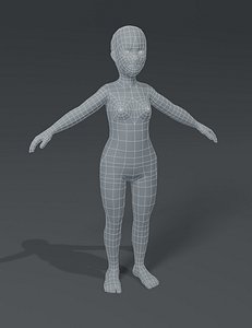 3D girl kid child body