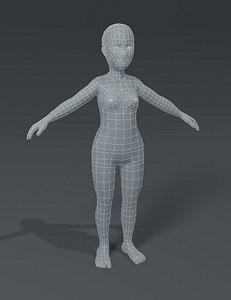 Girl Kid Child Body Base Mesh 3D Model