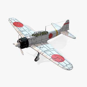 aircraft a6m2 zero real-time 3d max