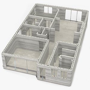 3D 3D Printed Concrete House Structure model
