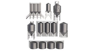 Grain Silo collection 3D model