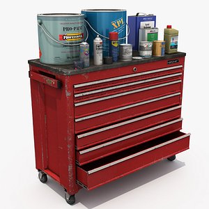 Tool cabinet with cans