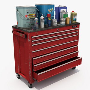 Tool cabinet with cans