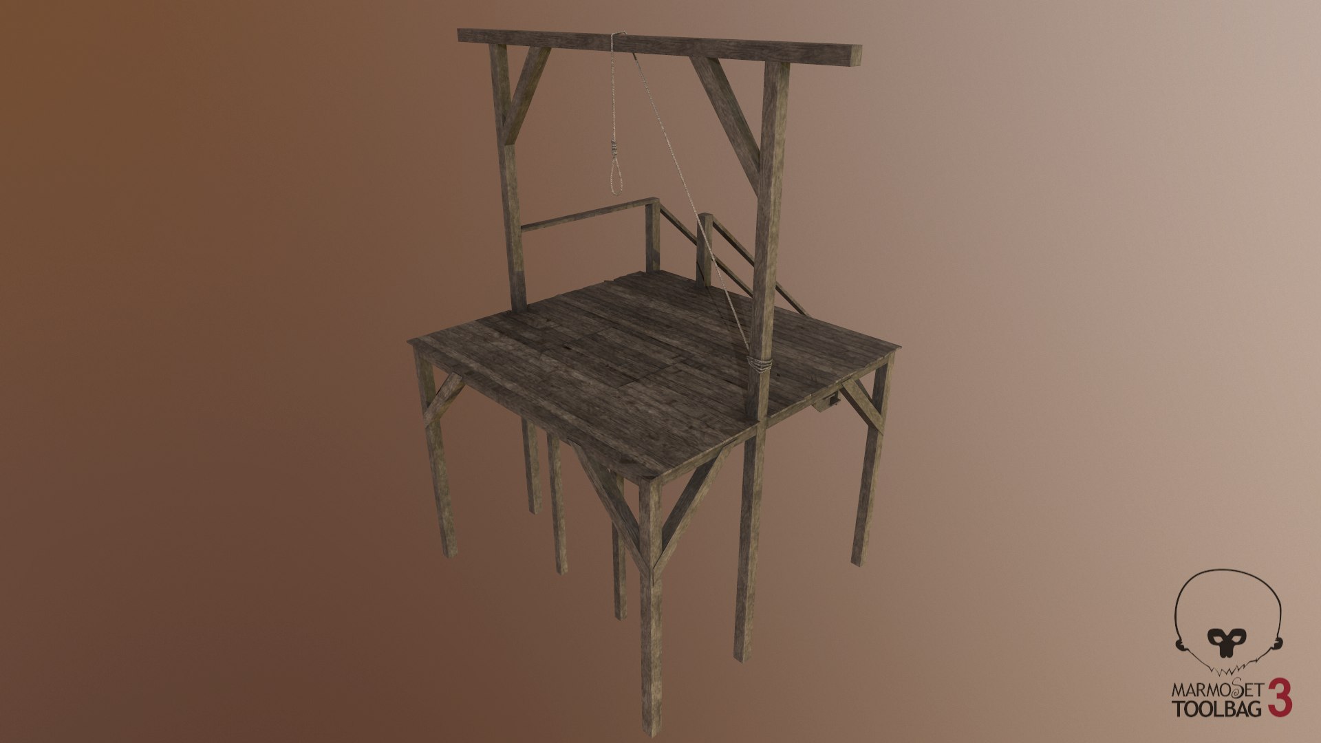 3D Model Western Gallows - TurboSquid 1371046