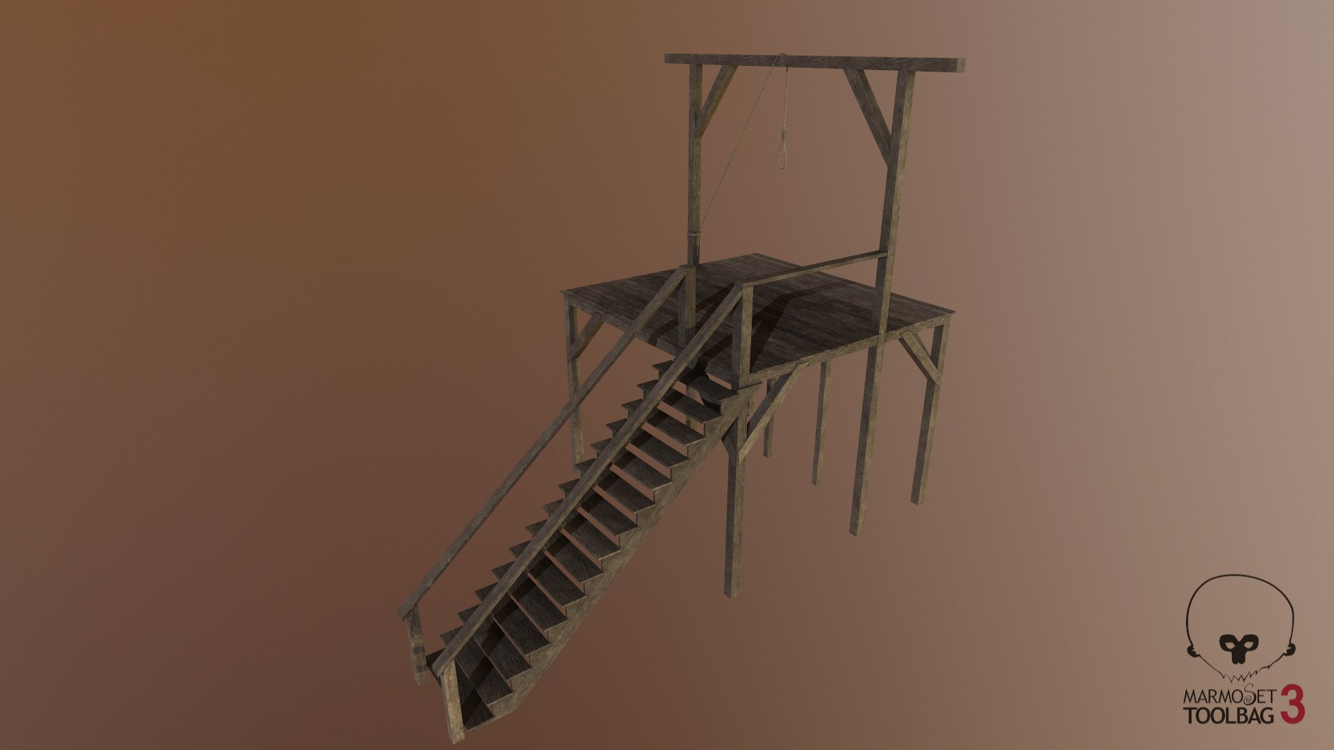 3D Model Western Gallows - TurboSquid 1371046