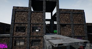 pbr modular abandoned building 3D model