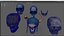 Collection de crânes stylisés en 3D avec casques vikings et modèles Cyber Skulls prêts à l'emploi