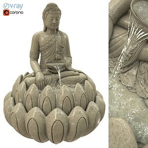 Buddha Lotus Fountain 3D model