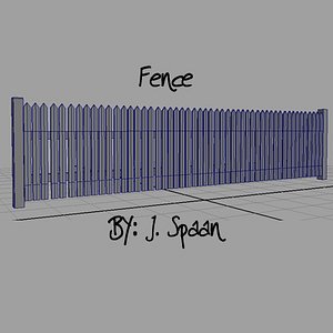 3d ma wooden fence