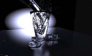 realistic water pouring glass ice 3ds free