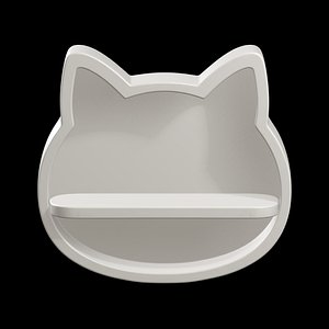 3D Cat Wall Shelf for Kids Room model