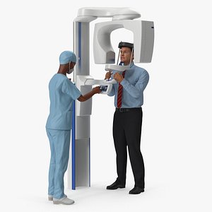 Dental Equipment with Doctor and Patient Rigged 3D Model