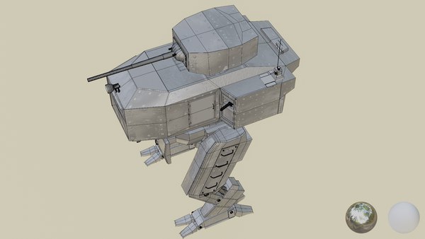 Panzer Mech Walker with RIG and LOWPOLY Default camo 3D model ...