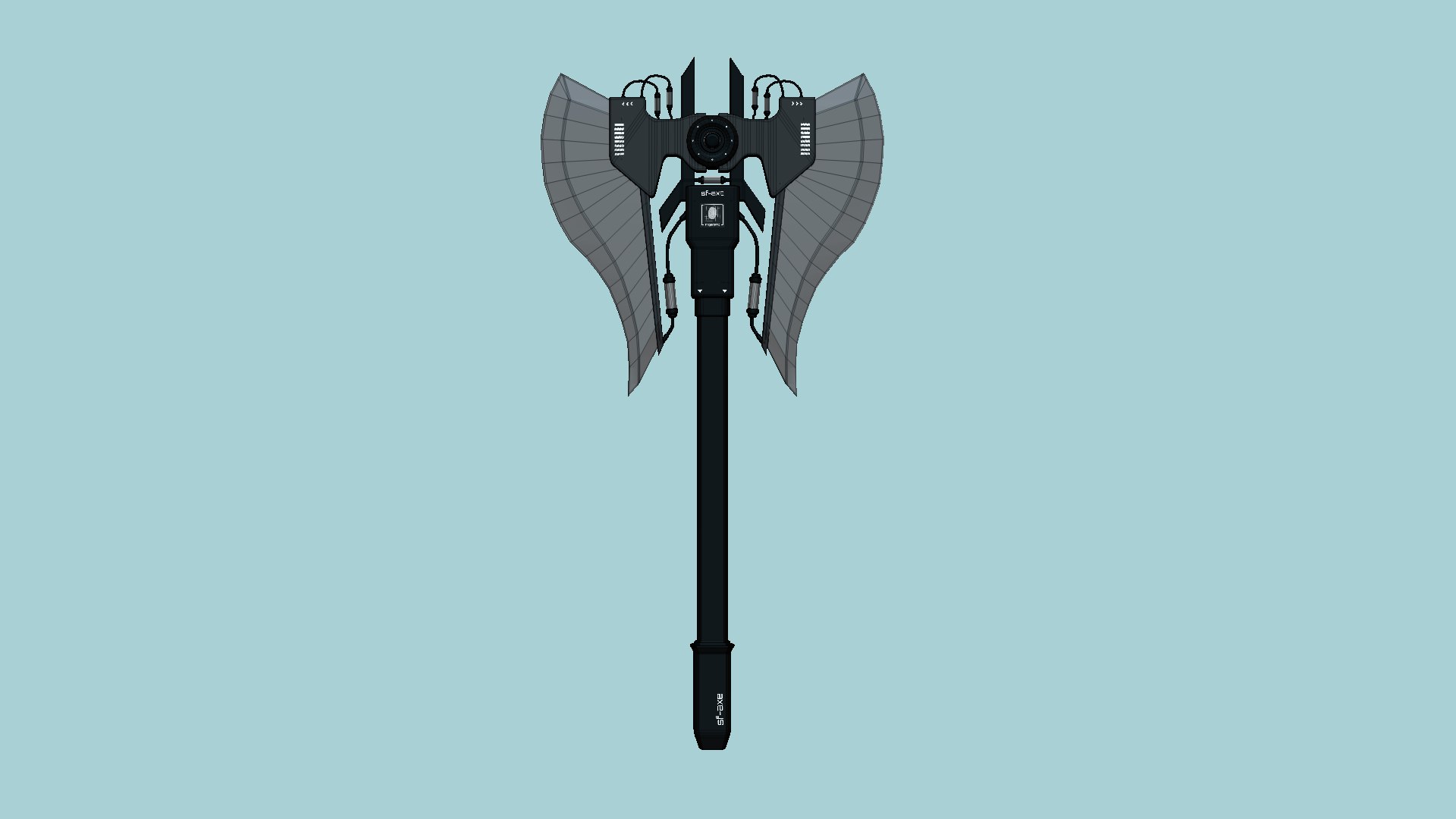 SciFi War Axe B07 Black White - Sci Fi Weapon Design 3D Model ...