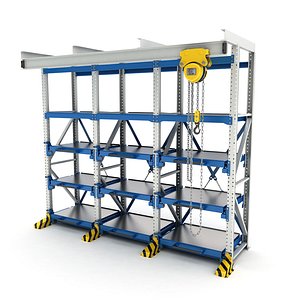 Rack with hand-chain hoist