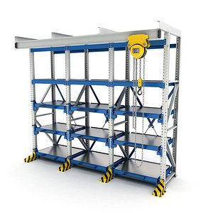 Rack with hand-chain hoist