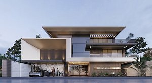 Modern style villa high-end fashion self-built home stay hotel building holiday villa 3 3D model