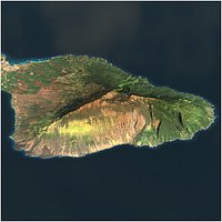 Hawaii islands map with detailed relief PBR landscape