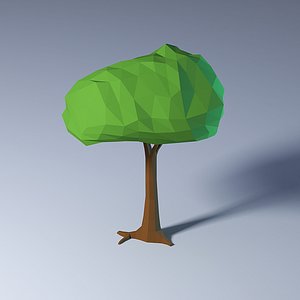 3D polygonal low-poly tree
