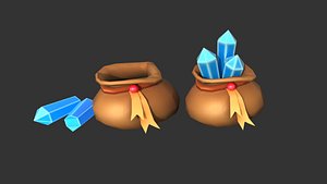 Set of crystals 3D model