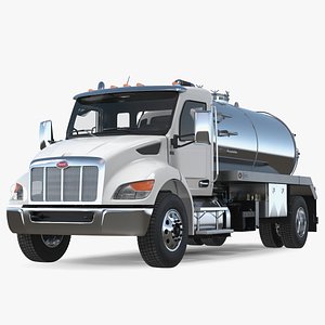 White Vacuum Truck Peterbilt 537 Rigged