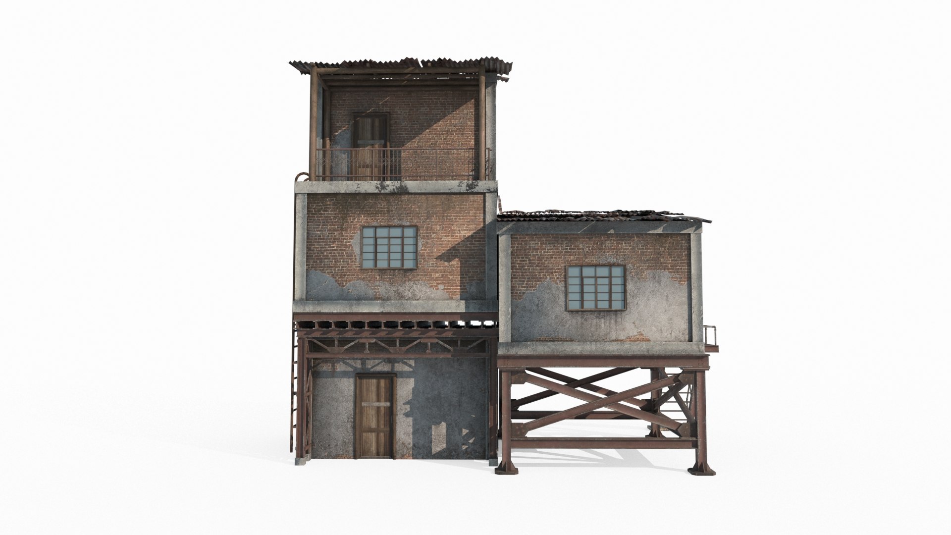 3D Model Apocalypse Style House Small Building - TurboSquid 2325034