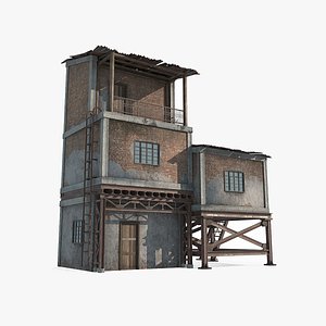 3D model Apocalypse style house small building
