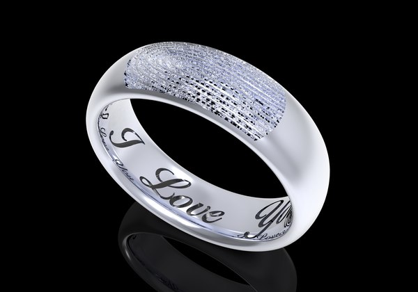 fingerprint men ring engraved 3D model