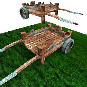 3D model Ancient Indian Wooden Cart