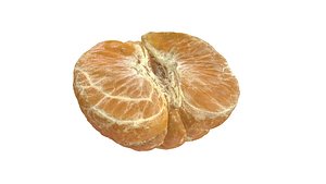 Orange without peel half with low and high poly