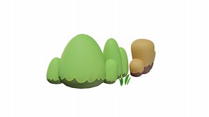 3D Cartoon Big Bush 3D model