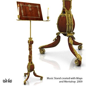 3d old music stand