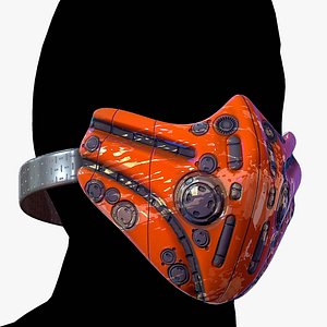 3D Gas mask helmet scifi Low-poly