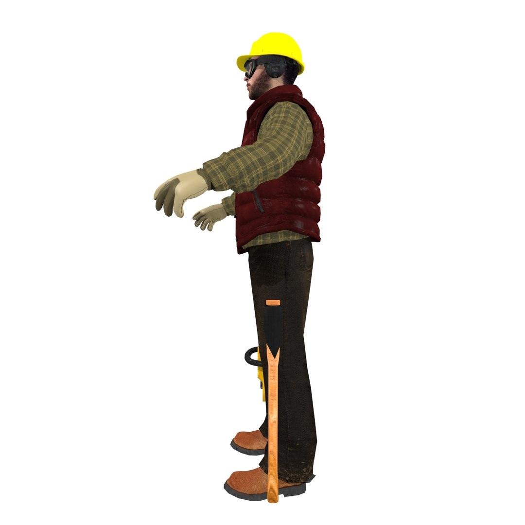 jack worker man 3d model