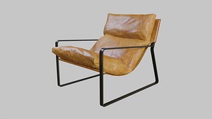 3D Leather Armchair - Emmet Industrial