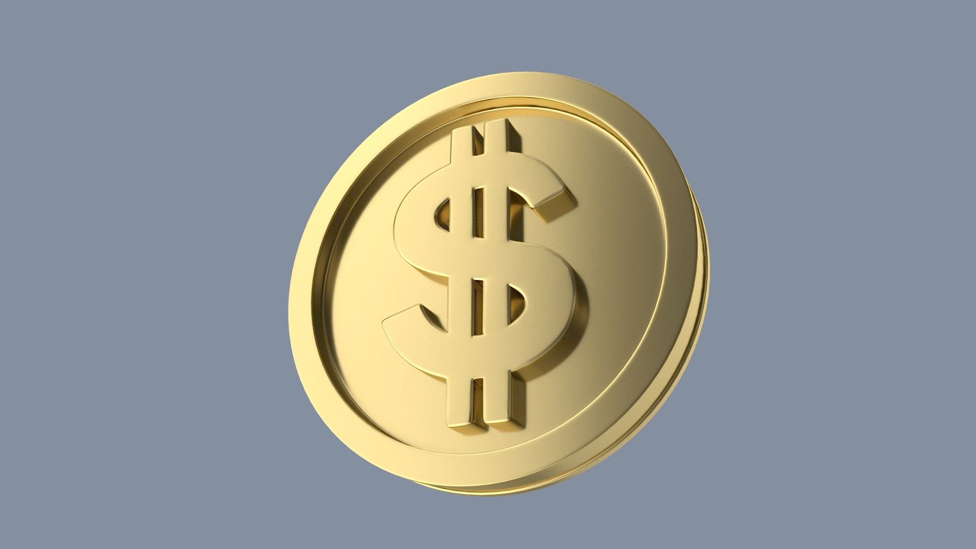 3D DollarcoinSymbolGoldGold - TurboSquid 1949644