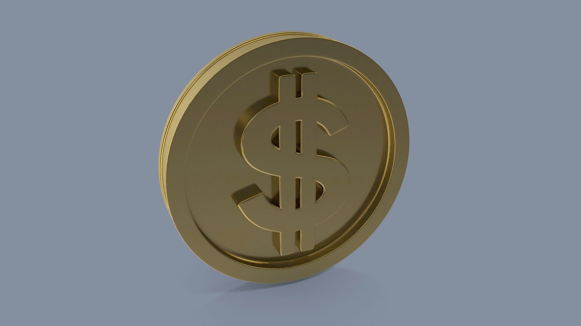 3D DollarcoinSymbolGoldGold - TurboSquid 1949644