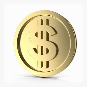 3D DollarcoinSymbolGoldGold
