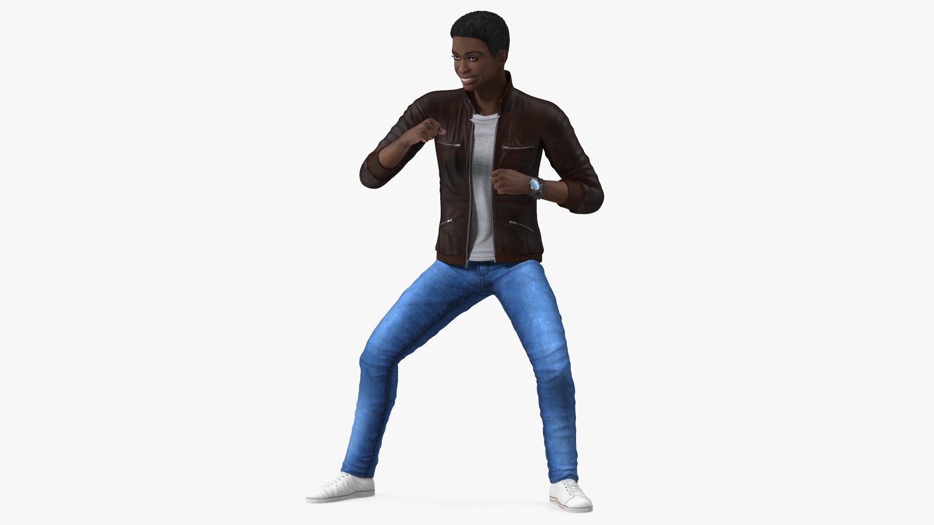Teenager Light Skin Street Outfit Dance Pose 3D model preview