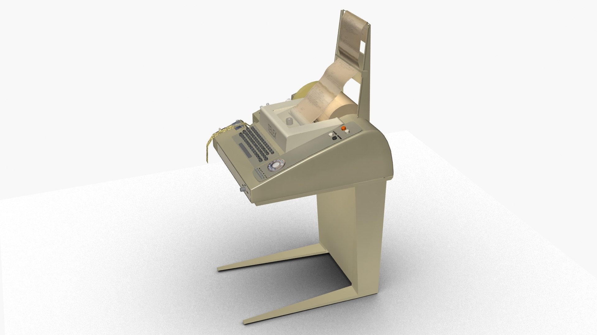 Retro Telex Machine 3D Model - TurboSquid 2321282