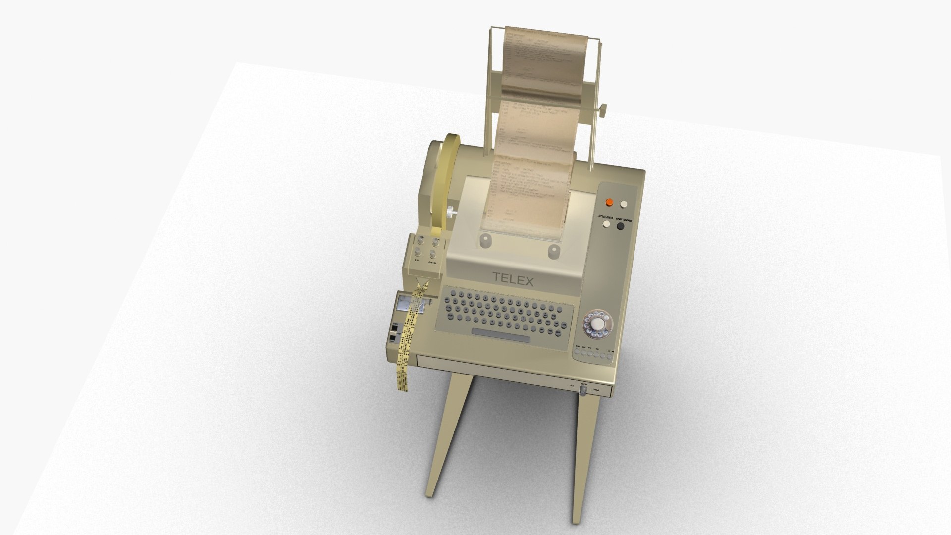 Retro Telex Machine 3D Model - TurboSquid 2321282