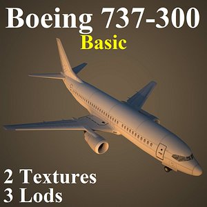 3d boeing basic airliner model