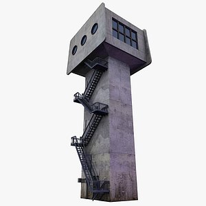 3d model river traffic control tower
