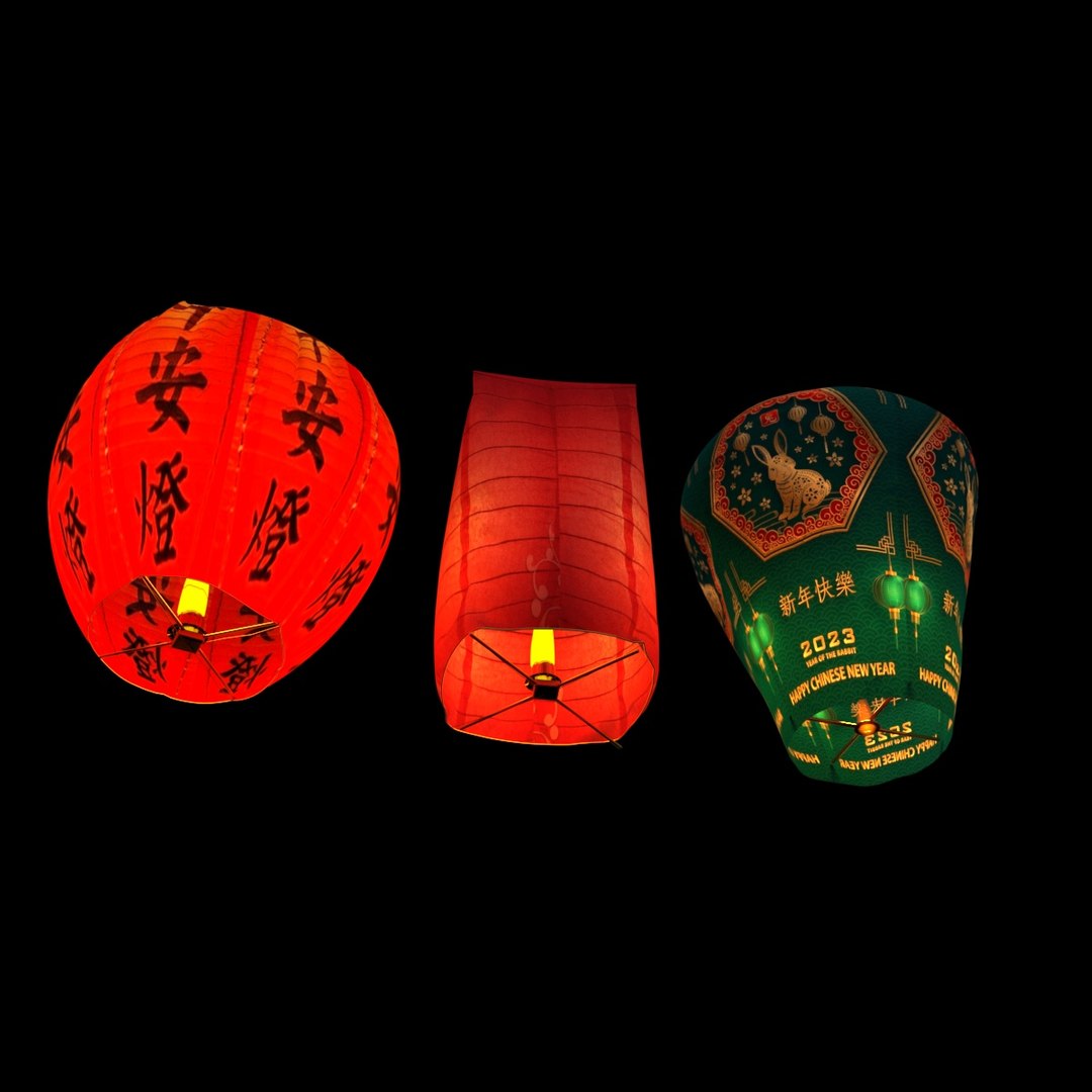 Chinese Sky Lantern Model TurboSquid 2008868