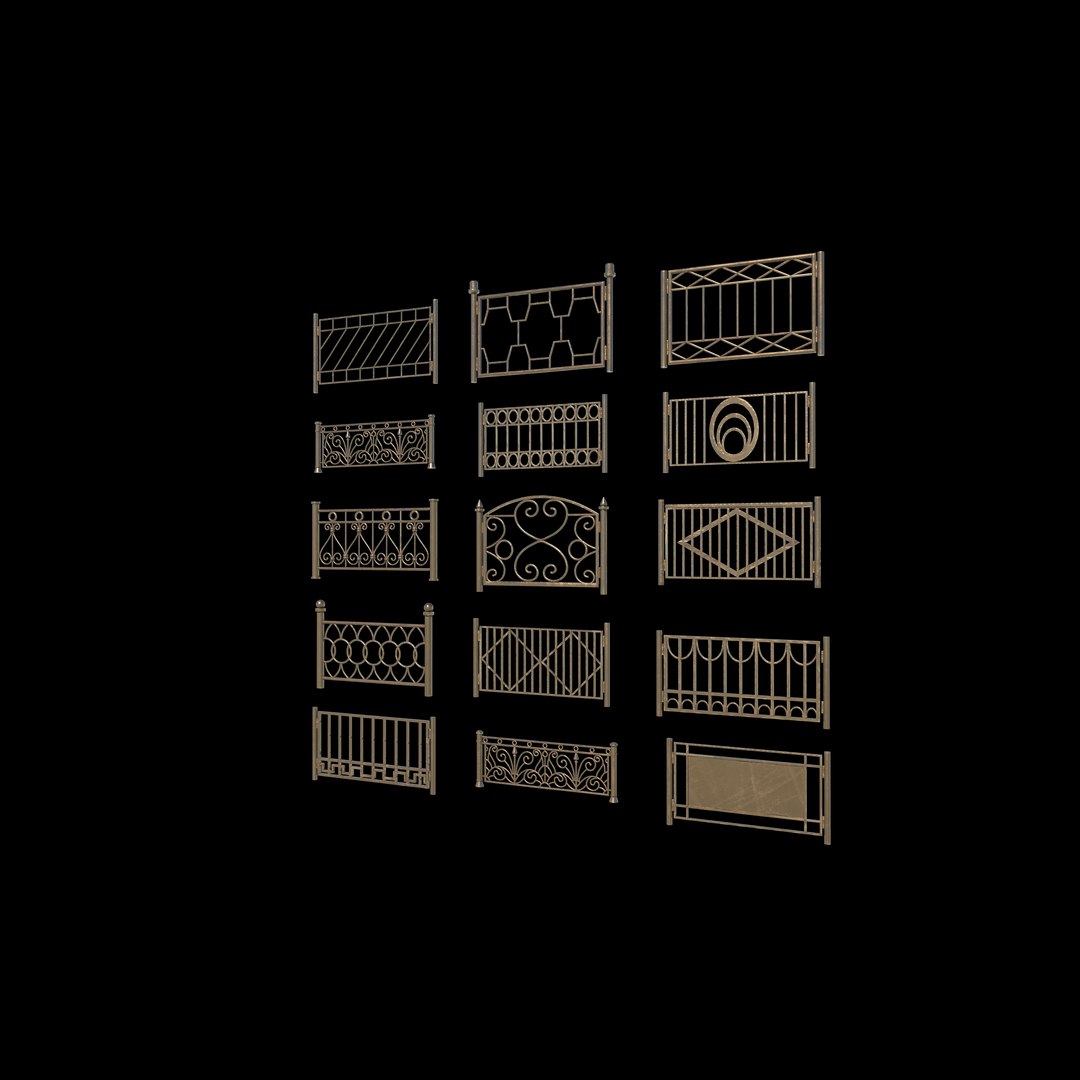 3D Railing Pack 3D Model - TurboSquid 2353408