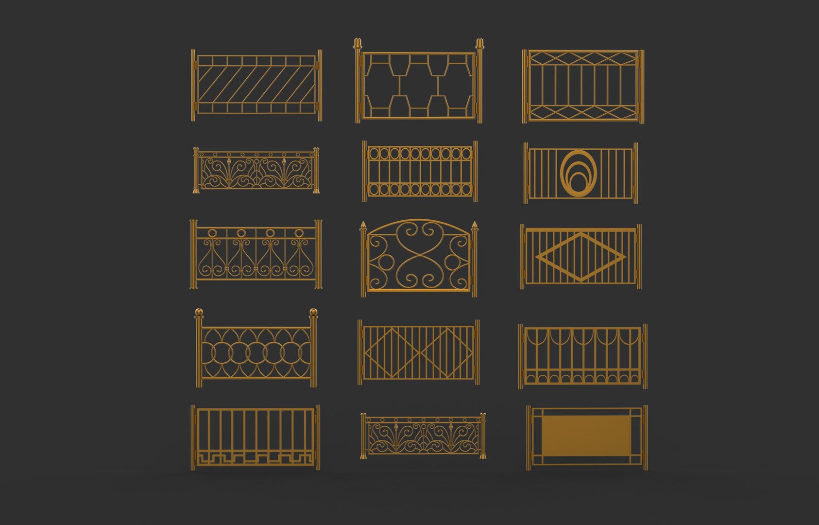 3D Railing Pack 3D Model - TurboSquid 2353408