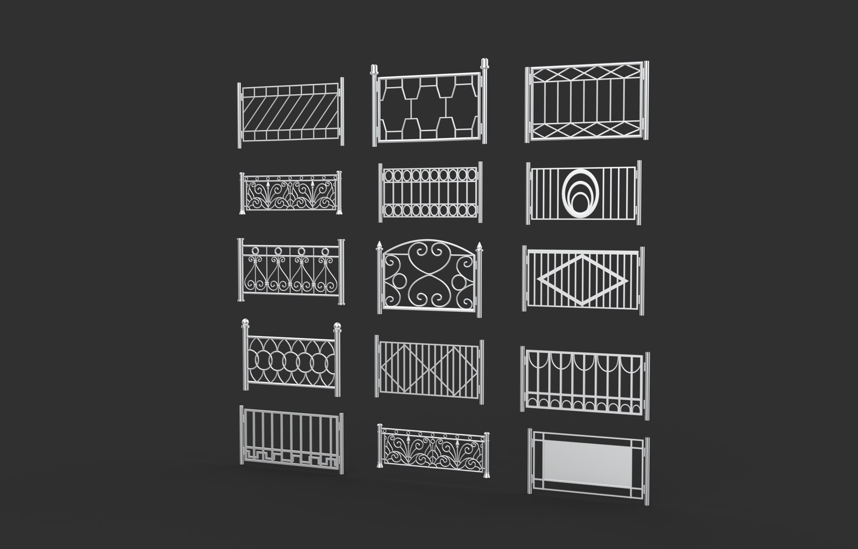 3D Railing Pack 3D Model - TurboSquid 2353408