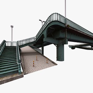 3d model city pedestrian bridge