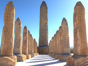 karnak temple tower 3D